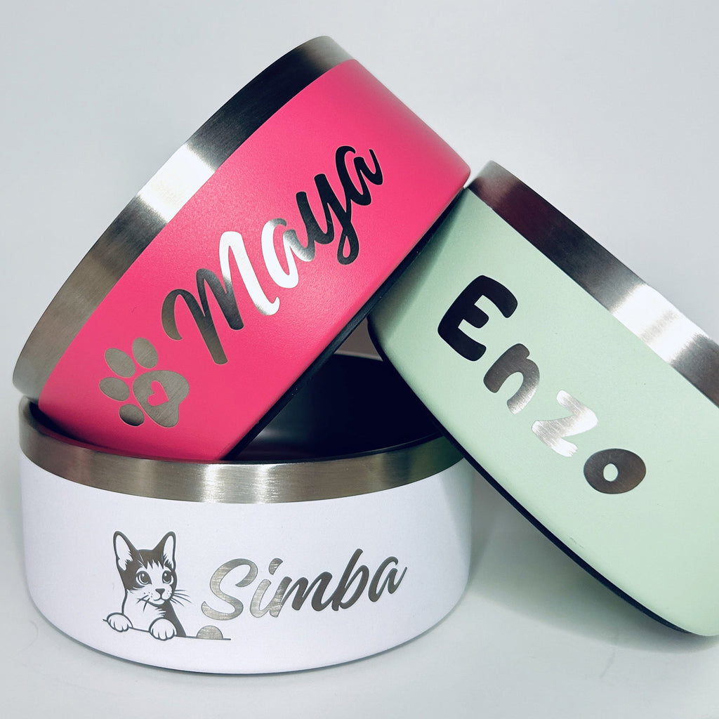 Personalized Dog & Cat Bowl - Pink