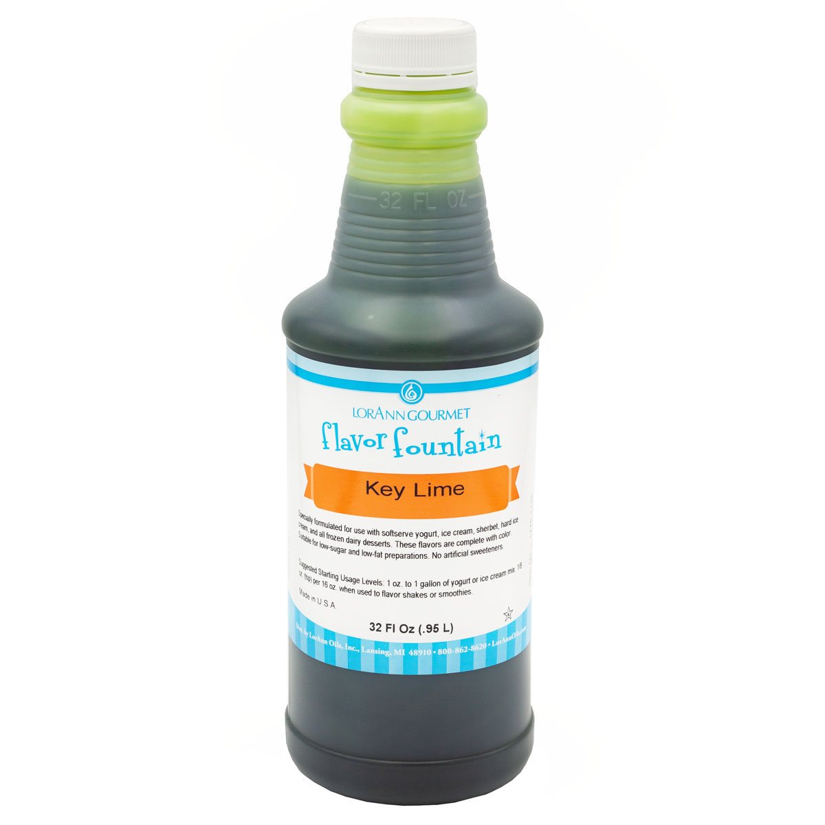 Key Lime Flavor Fountain - 4 oz. - 32 oz. - Ice Cream and Beverage Flavors - LorAnn Oils - Canadian Distribution - Ships Free Within Canada on Orders Above CAD $199