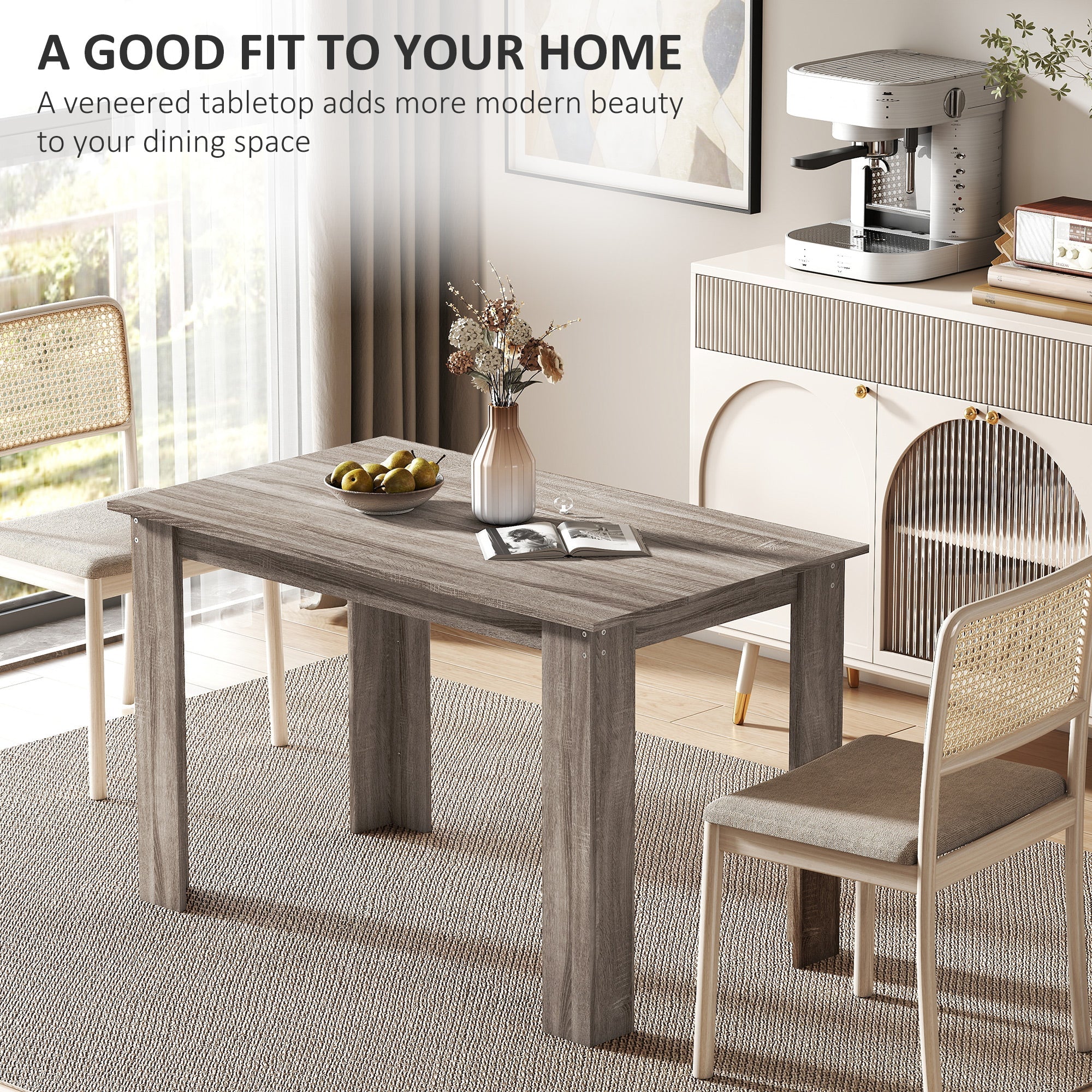 Spencer 47" Dining Table for 4-6 People-Light Grey