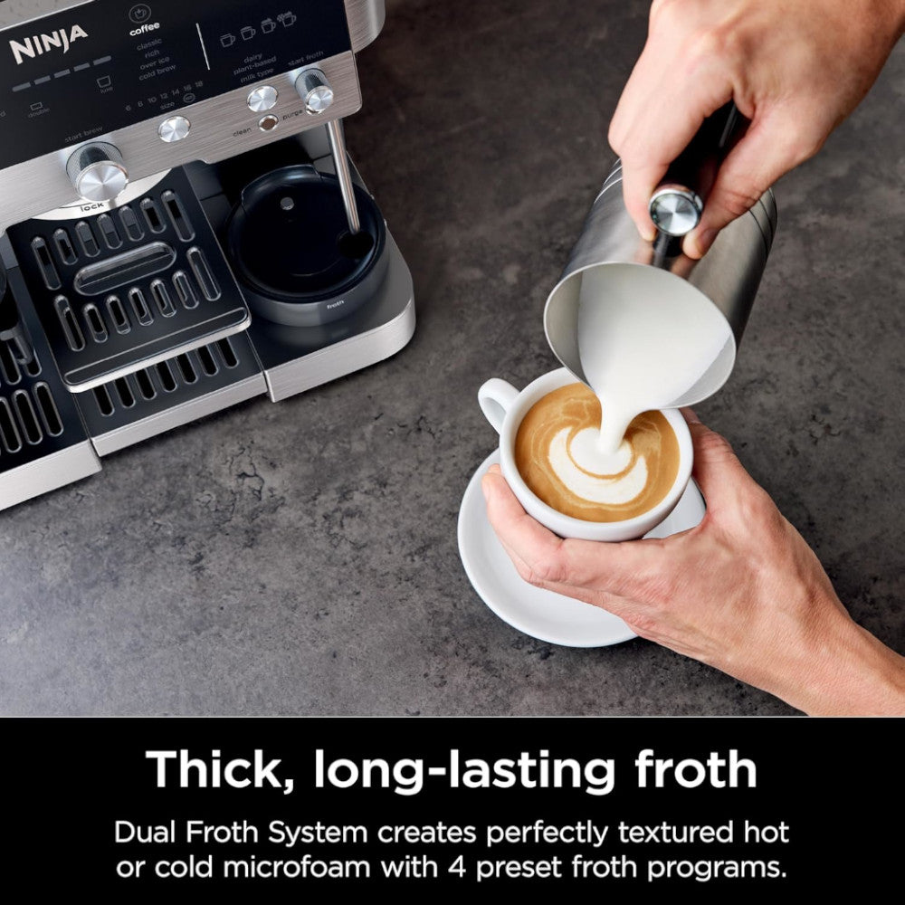 NINJA ES655CCO Espresso Luxe Premier Series Drip Coffee Maker and Rapid Cold Brew - Factory serviced with Home Essentials warranty