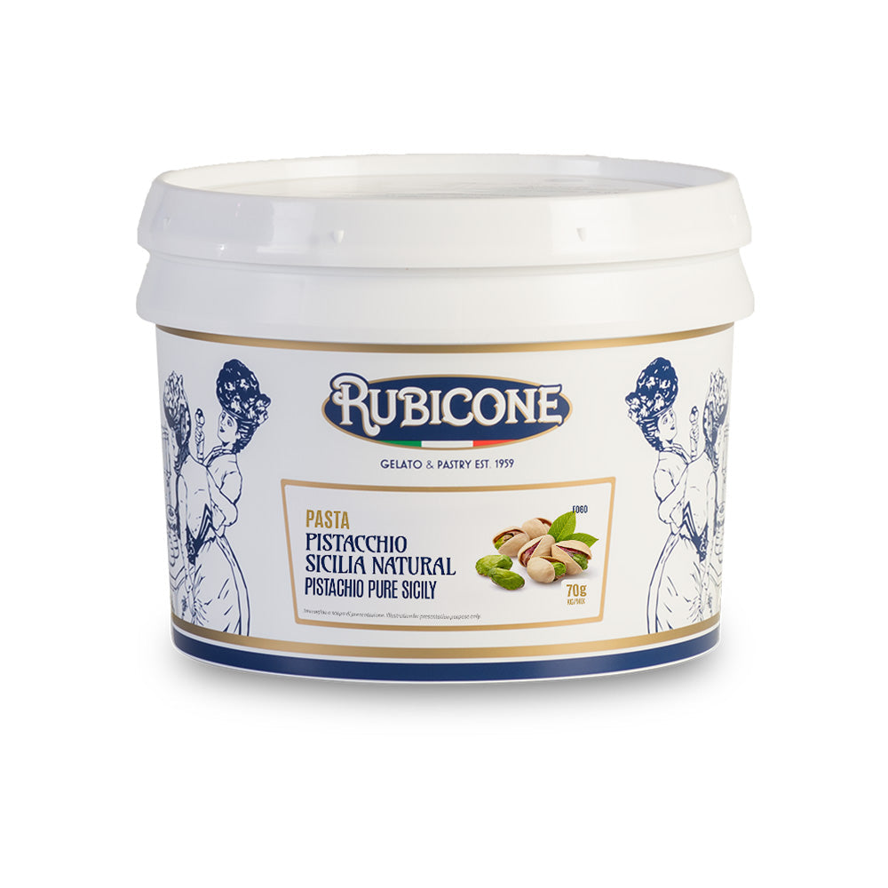 Pistachio Pure Siciliy (Natural Colour) Paste - Gelato Pastes - 3 KG Bucket - Rubicone Canada - Ships Free Within Canada on Orders Above CAD $199