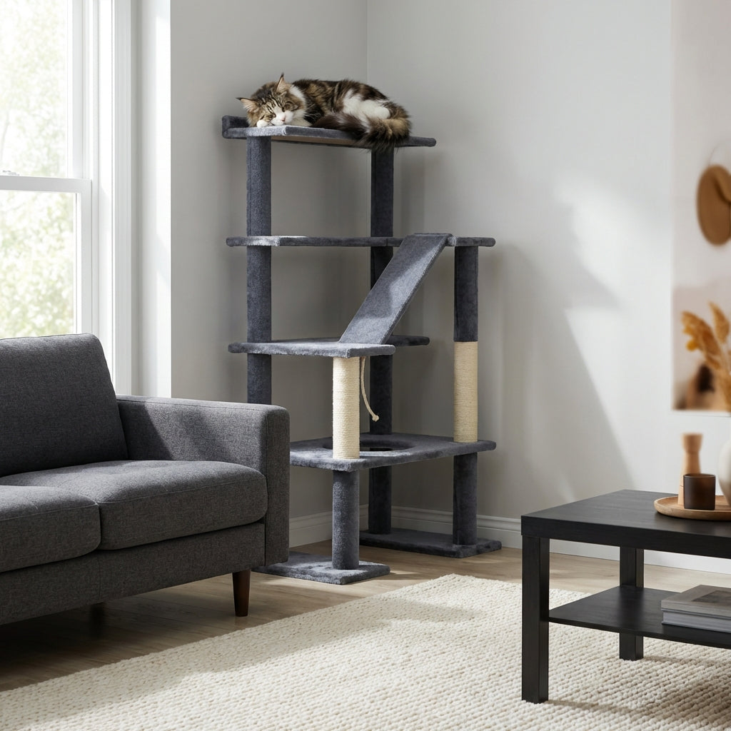 Maine Coon 65" Cat Tower - 5-Level Cat Tree