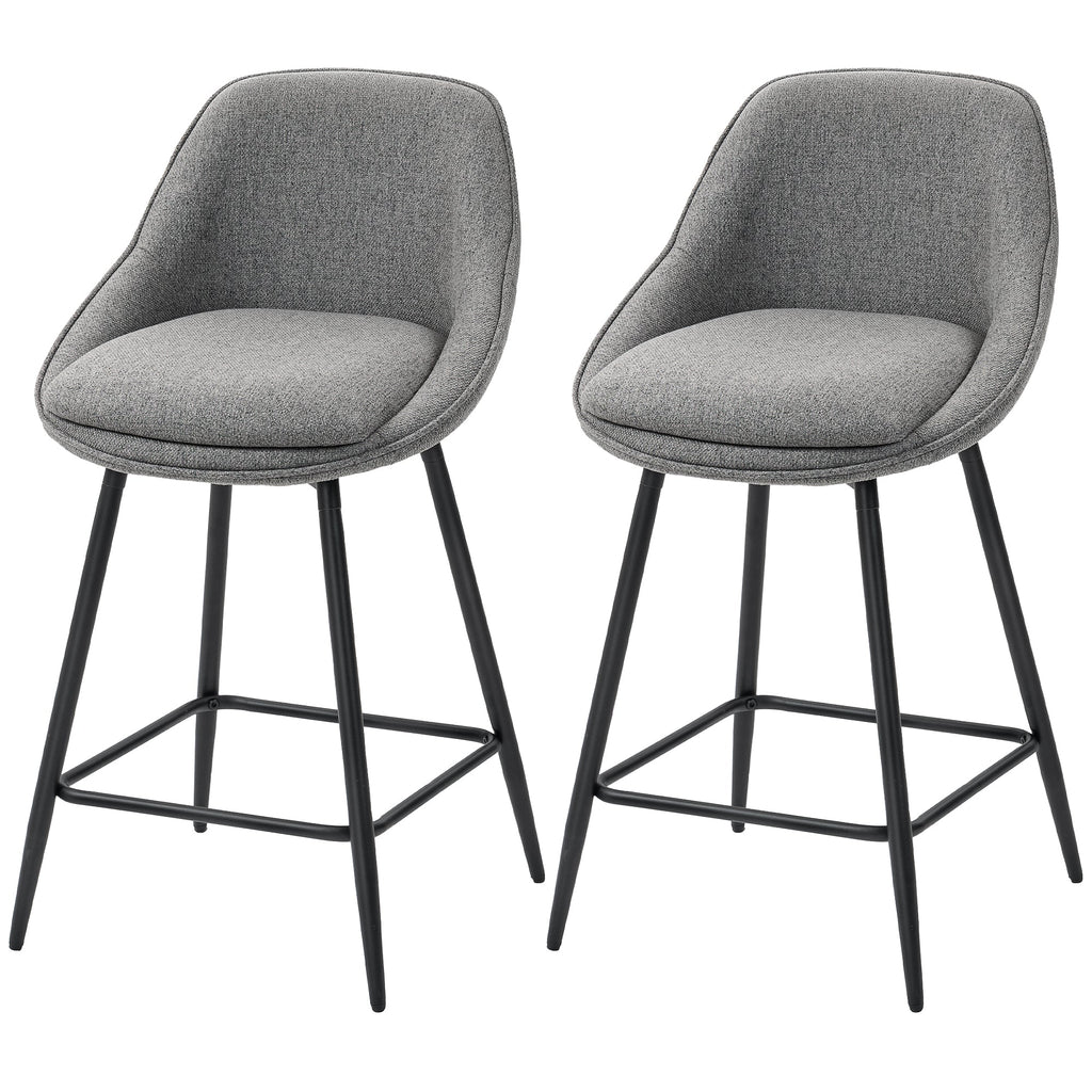 Reece 26" Counter Height Stools with Swivel and Backrest-Set of 2-Dark Grey