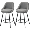 Reece 26" Counter Height Stools with Swivel and Backrest-Set of 2-Dark Grey
