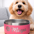 Personalized Dog & Cat Bowl - Pink