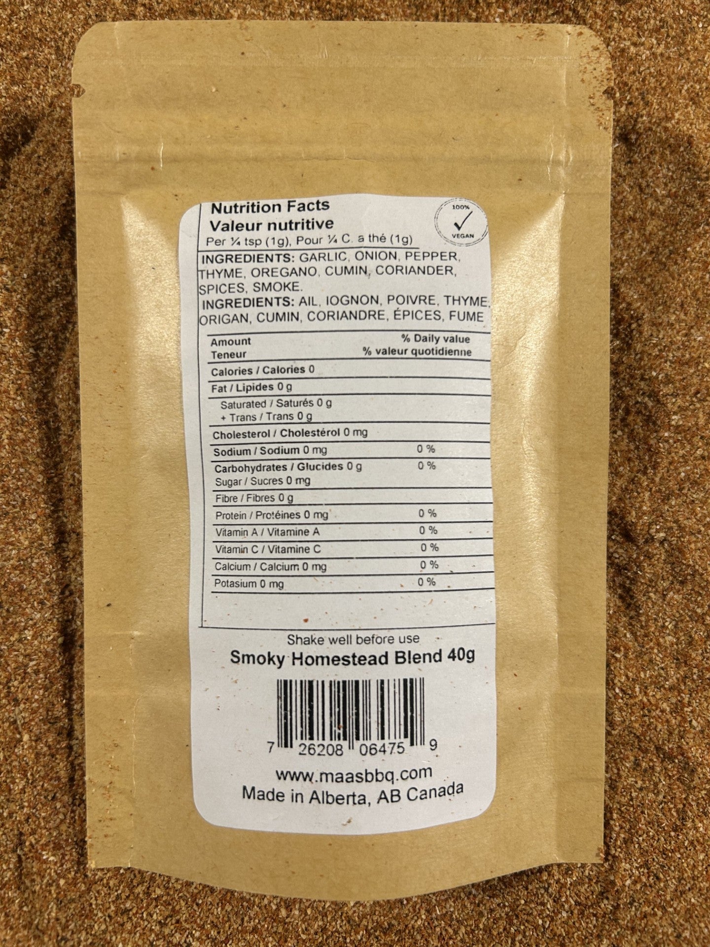 Homestead Blend - Salt and Sugar Free - Smoky All Purpose Seasoning
