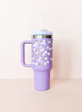 40oz Insulated Tumbler - Lavender Bloom White