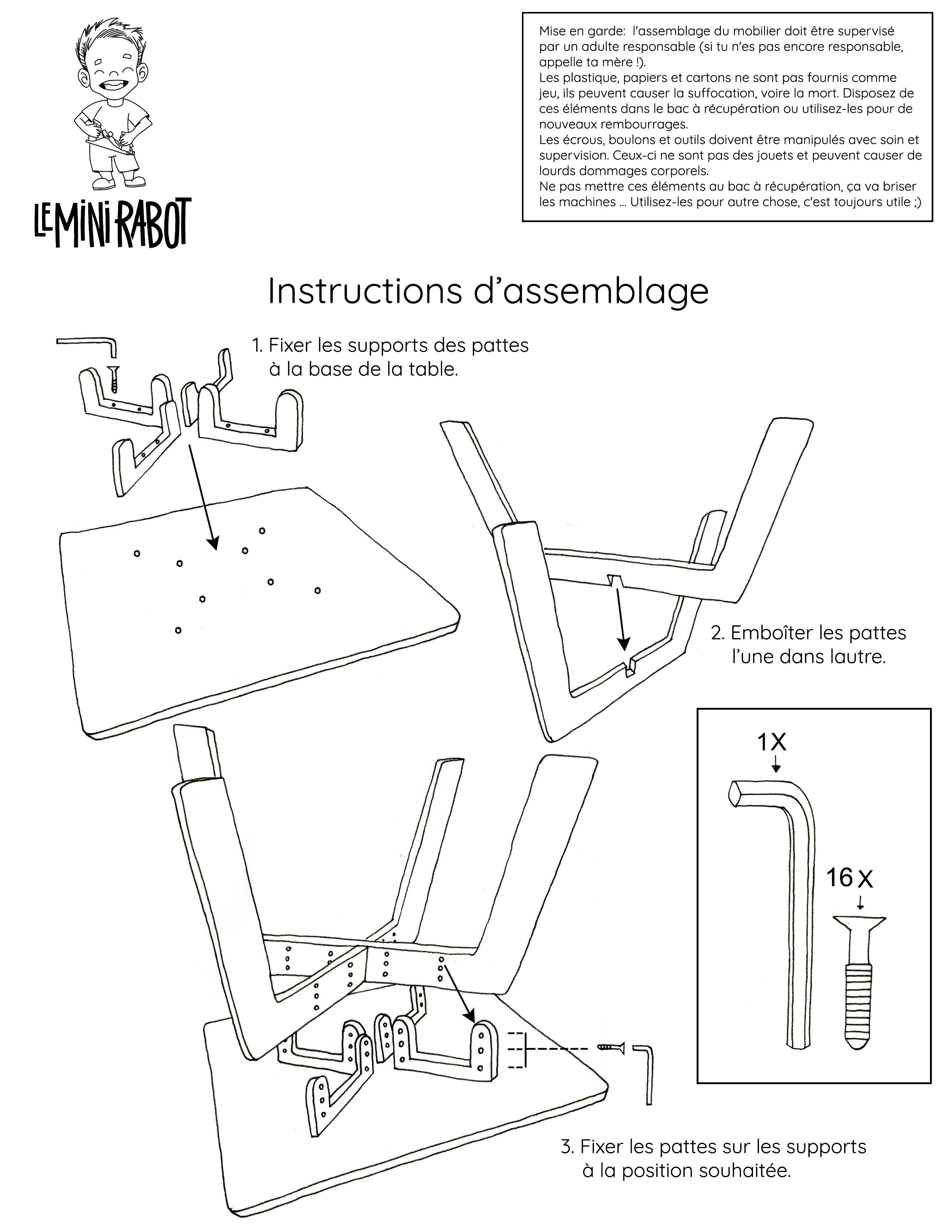 Mini Curieux Adjustable Wooden Table and Chair Kit for Kids