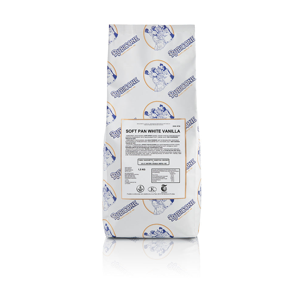Soft Pan White Vanilla Soft Serve Mix - Case of 8 x 1.5 KG bags - Rubicone Canada - Ships Free Within Canada on Orders Above CAD $199