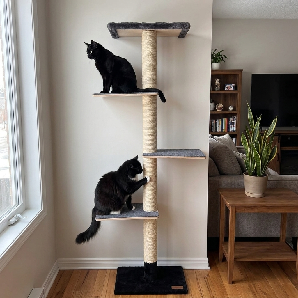 72 inches Wall Mounted Cat Tower - Perfect for small spaces