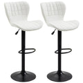 Avion Counter/Barstools with Adjustable Height and Swivel-Set of 2-White