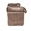 Nadine small platinum rose genuine leather crossbody bag with chevron detail — Annick Levesque
