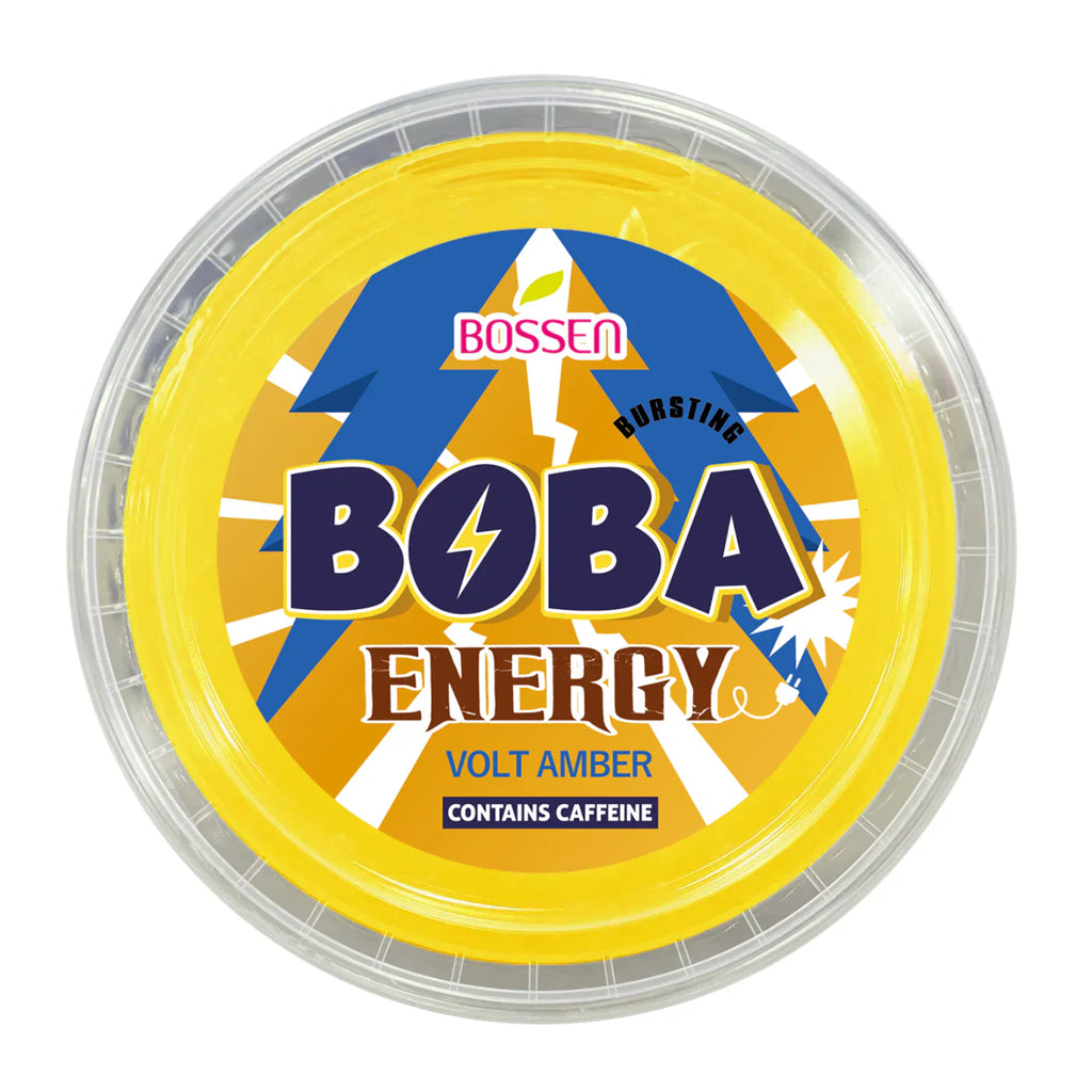 Volt Amber Bursting Boba ENERGY | Caffeinated Popping Boba | Foodservice Bossen Canada Distribution | Ships Free Within Canada on Orders Above CAD $199