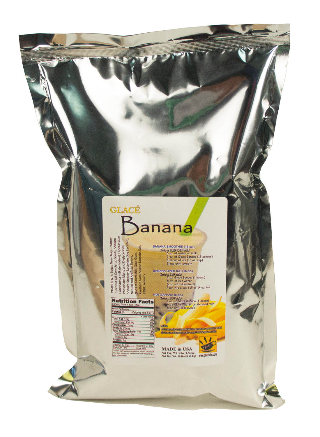 Banana 4 in 1 Mix for Bubble Tea, Smoothies, Lattes and Frappes, 3 lbs. Bag (Case 6 x 3 lbs. Bags)  - Ships Free Within Canada on Orders Above CAD $199