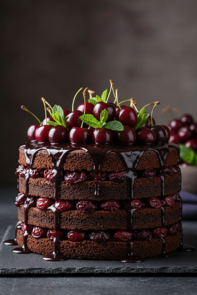 Black Cherry Layer Cake