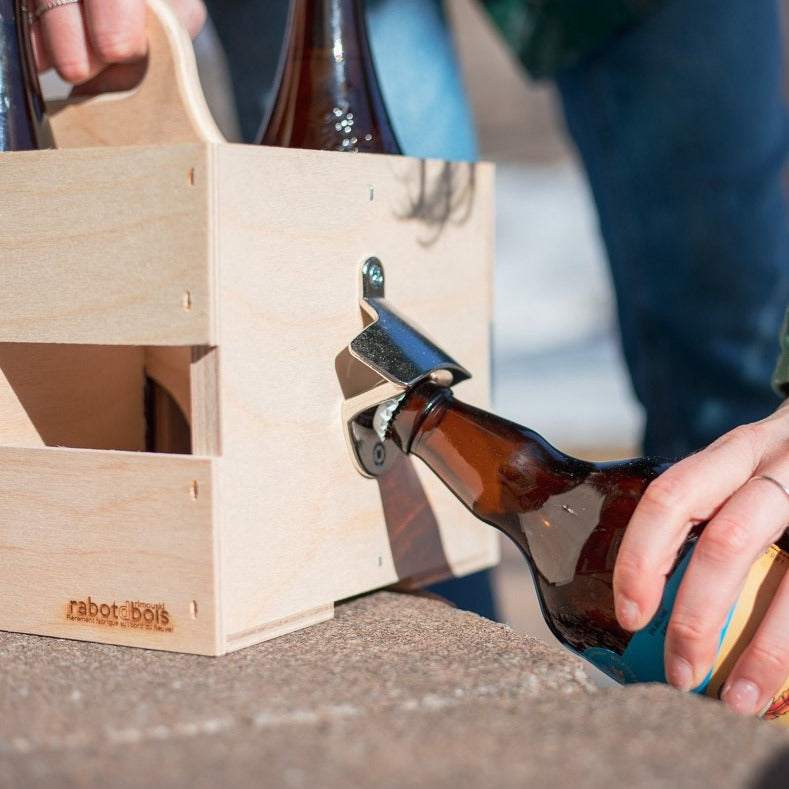 6-Pack - D-Boire Wood Crate for Bottles and Cans