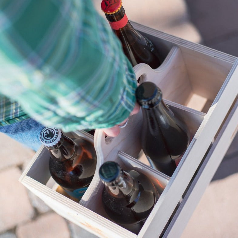 6-Pack - D-Boire Wood Crate for Bottles and Cans
