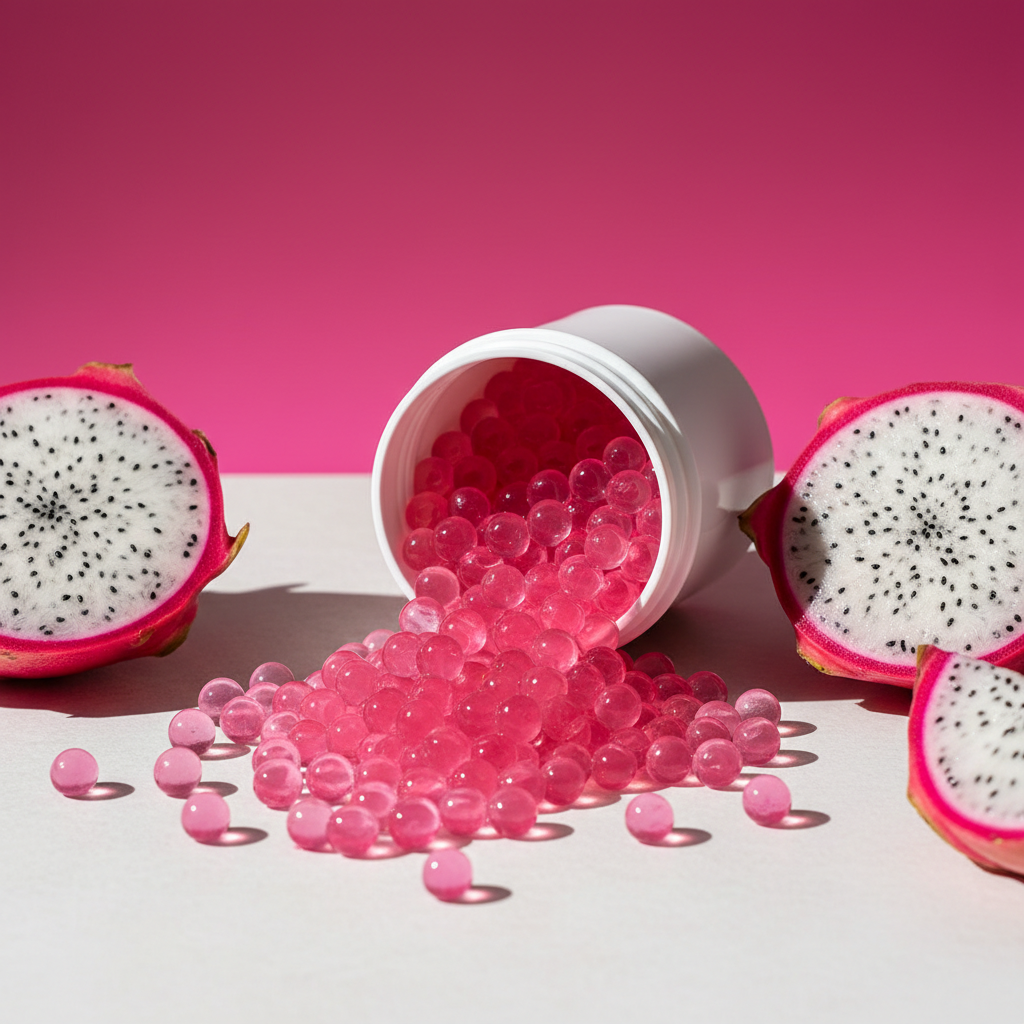 Dragon Fruit Boba Flat Lay