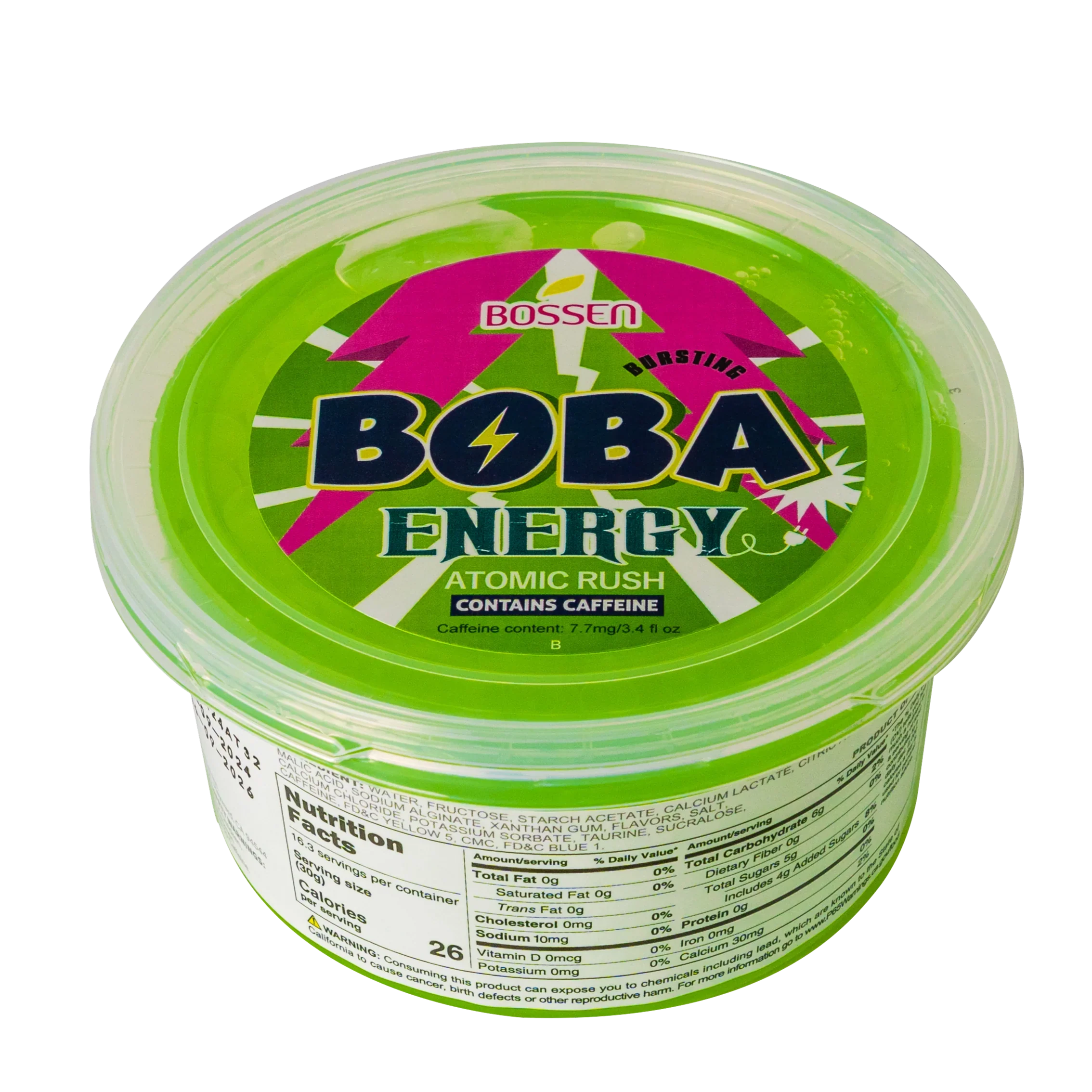 Atomic Rush Bursting Boba ENERGY | Caffeinated Popping Boba | Foodservice Bossen Canada Distribution | Ships Free Within Canada on Orders Above CAD $199