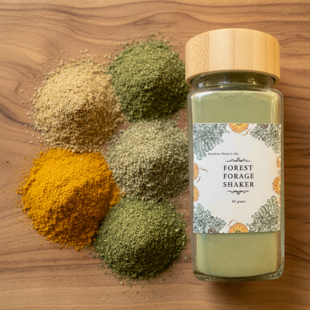 Forest Forage Shaker – jar + spice powder composite
