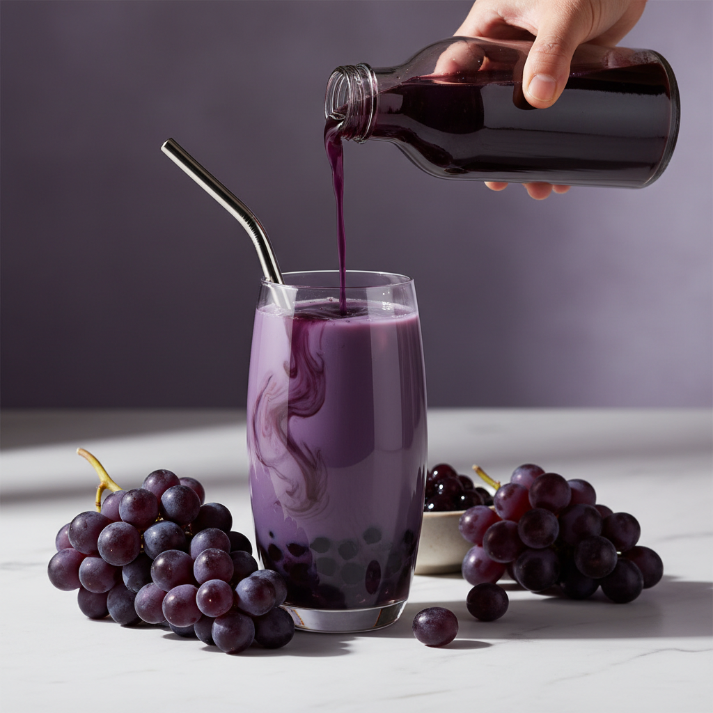 Grape Bubble Tea Syrup Premium Image