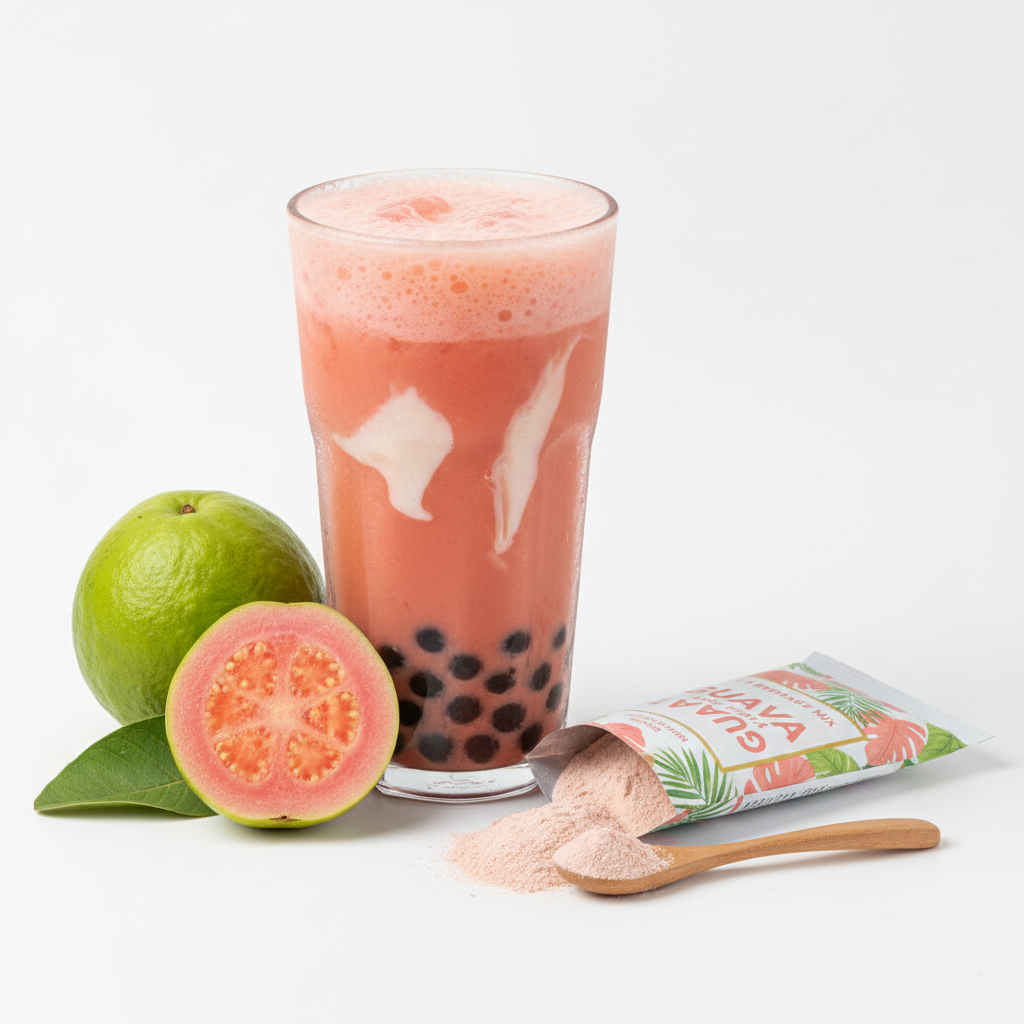 Guava 4-in-1 beverage mix — bubble tea, frappe, latte, and slush powder by Glace Splash