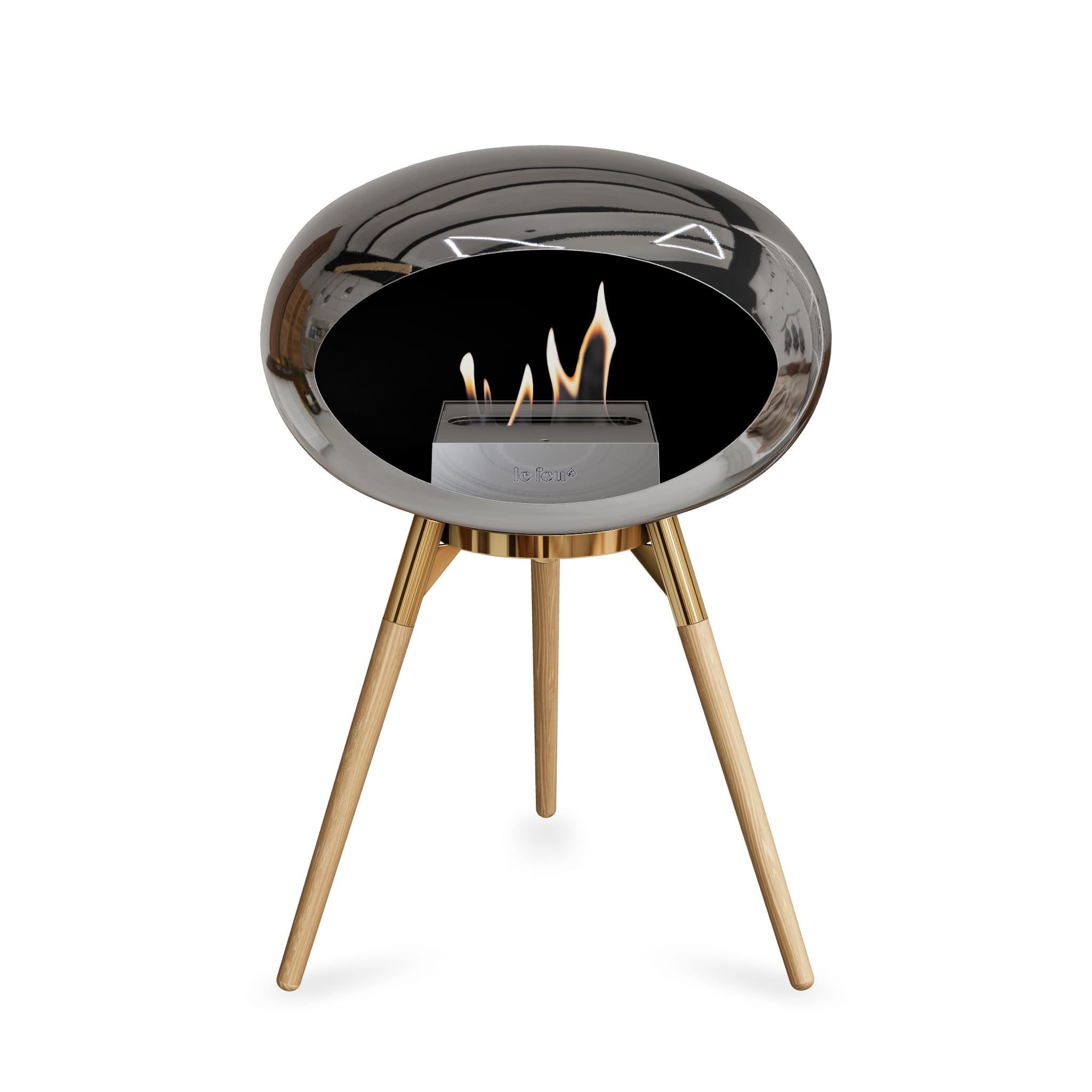 Le Feu Ground Low Dome - Chromed Silver