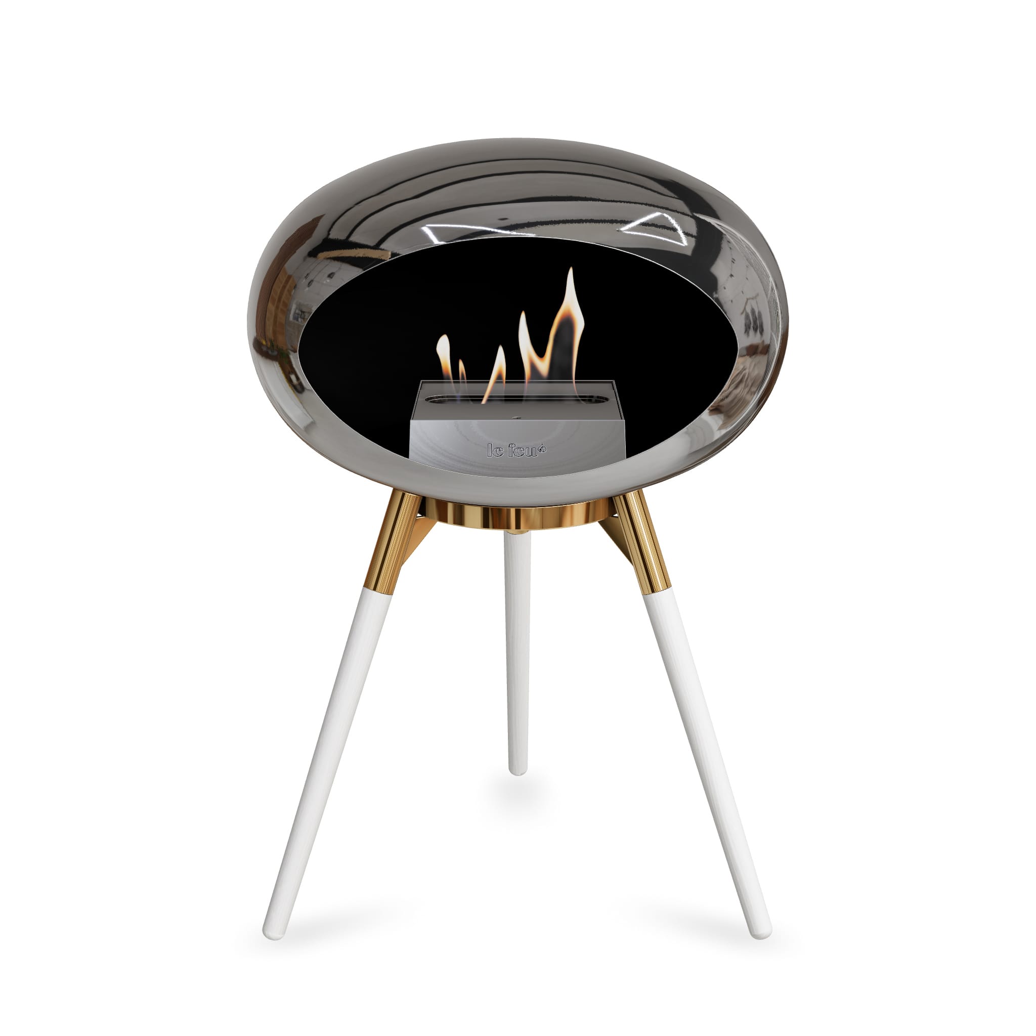 Le Feu Ground Low Dome - Chromed Silver