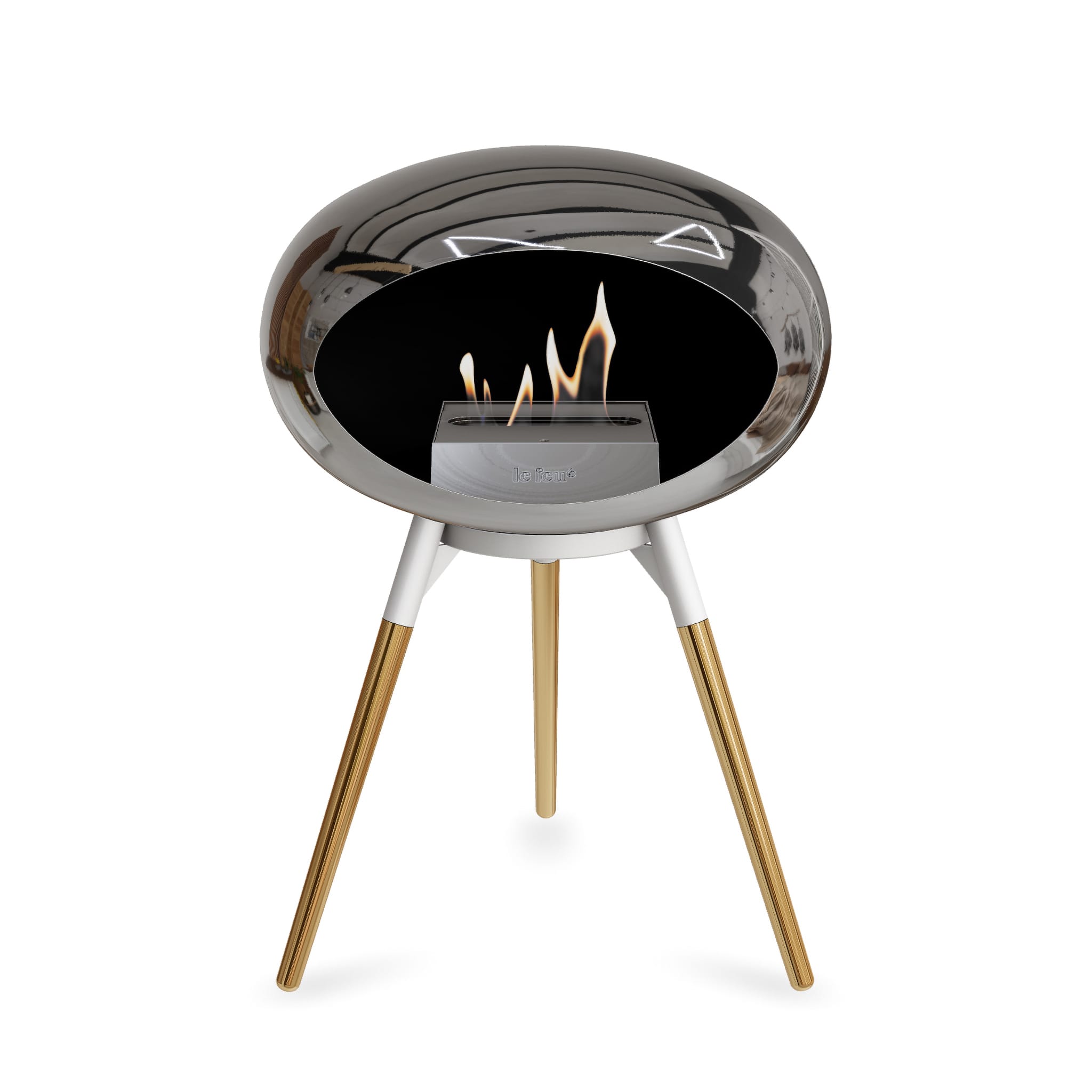 Le Feu Ground Low Dome - Chromed Silver
