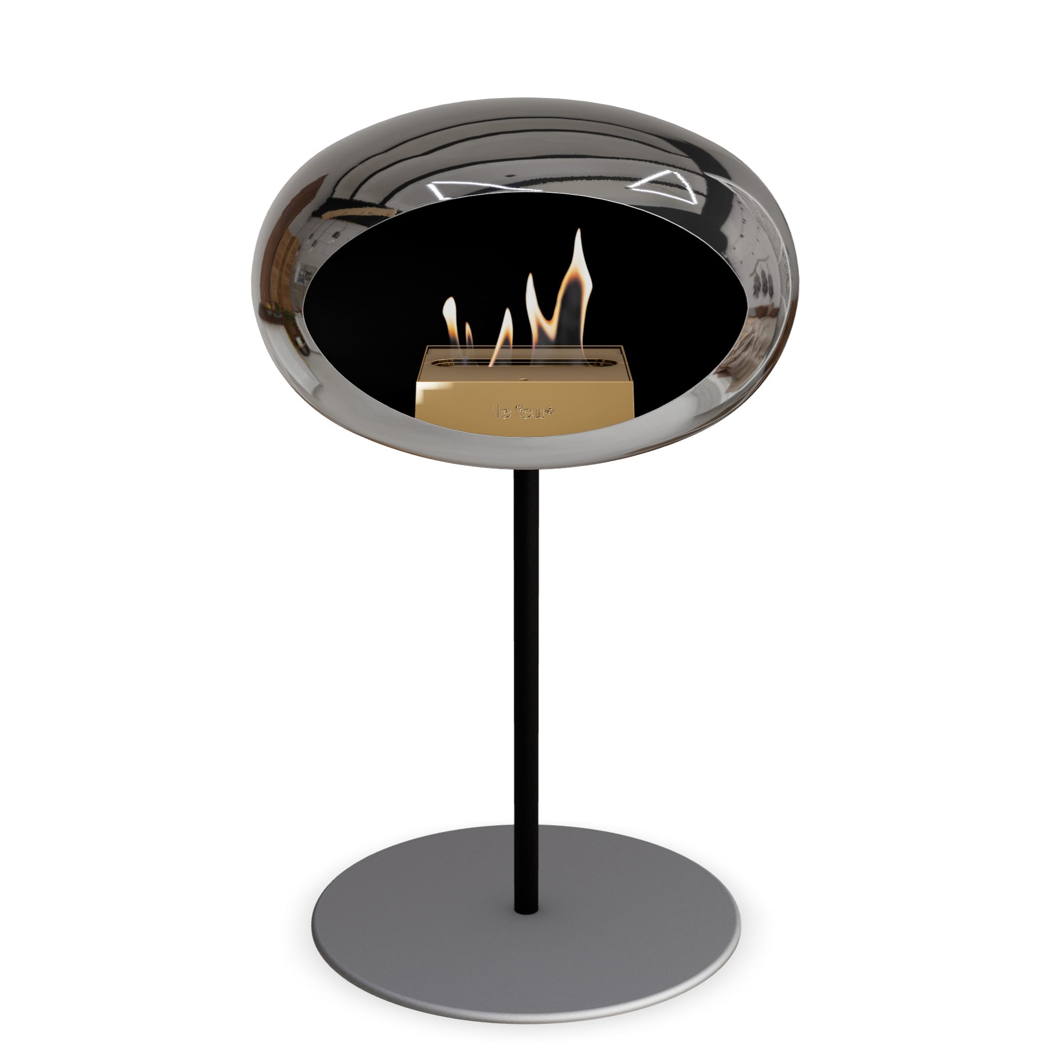 Le Feu Steel Low Dome <br>Chromed Silver