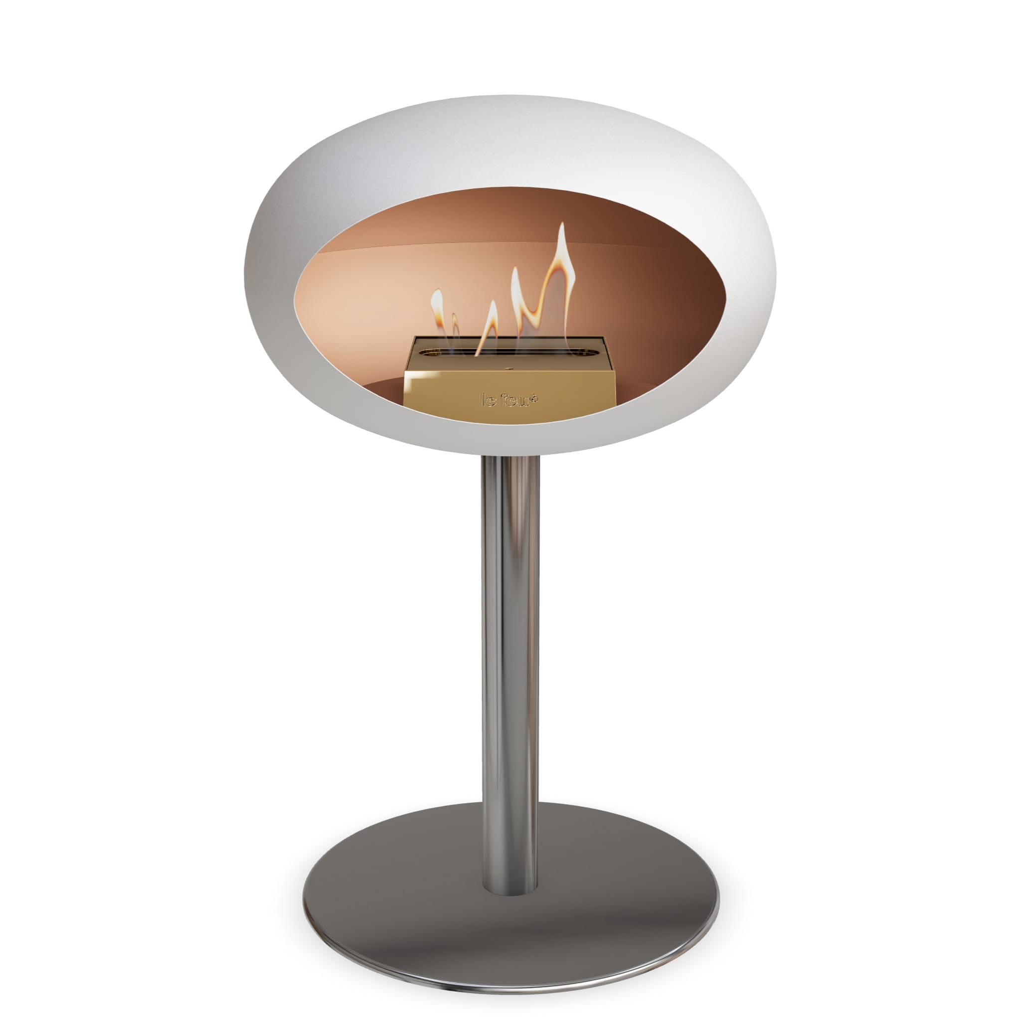 Le Feu Steel Low Dome <br>White