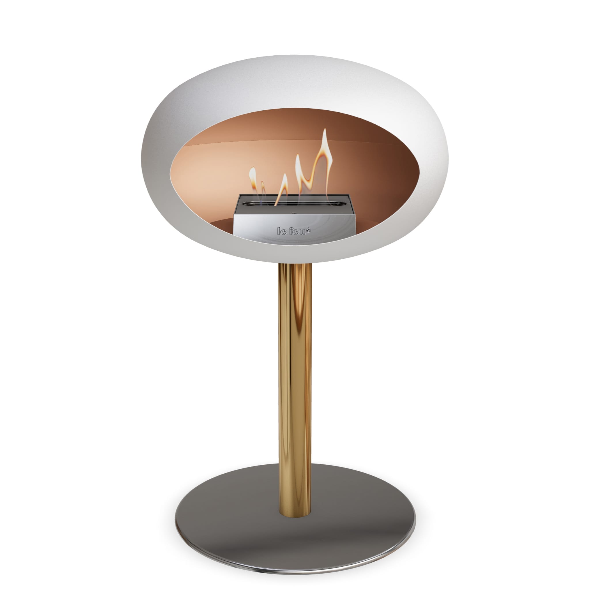 Le Feu Steel Low Dome <br>White