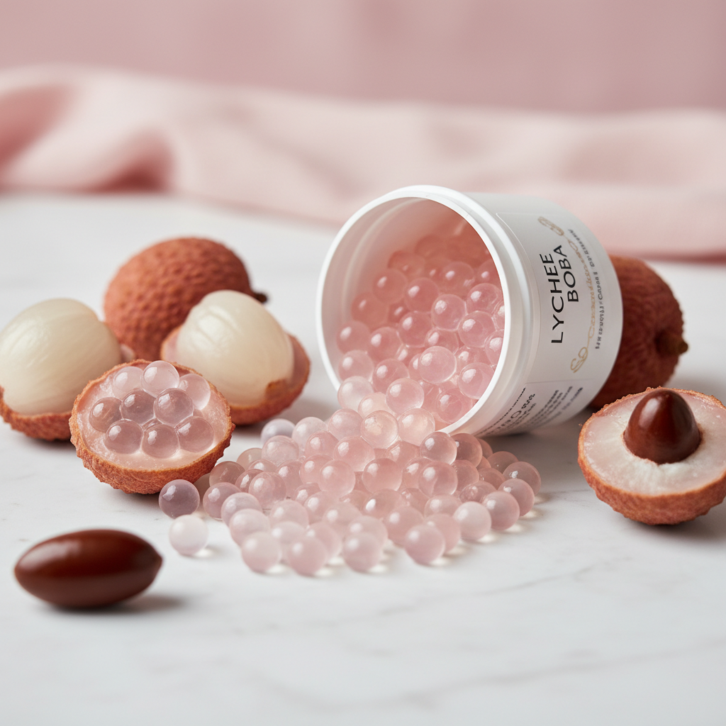 Lychee Boba Flat Lay