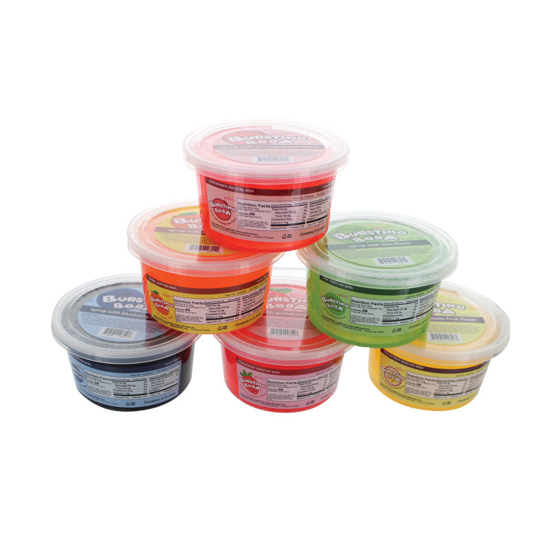 Pomegranate Bursting Boba® | Popping Boba | 490g Mini Tub | 6 Mini Tubs Per Case | 90 Cases Per Pallet | Ships Free Within Canada on Orders Above CAD $199