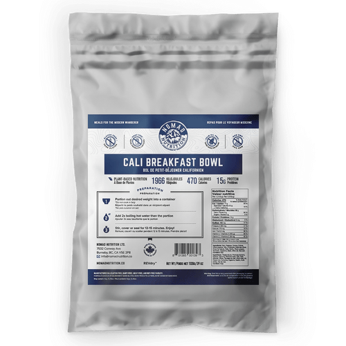Package of 'Cali Breakfast Bowl' with a label on a white background