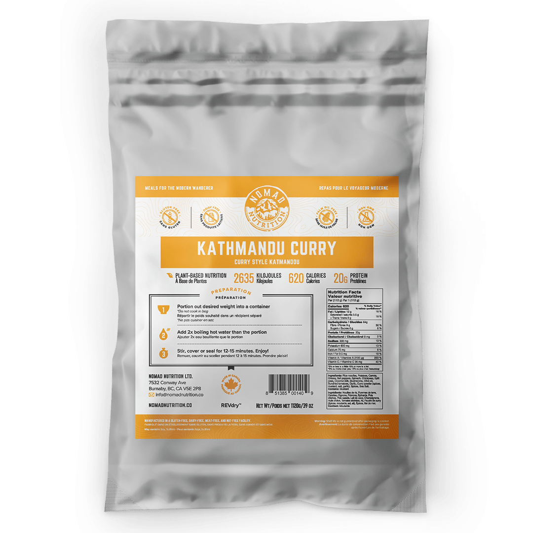 Kathmandu Curry package with label on a white background