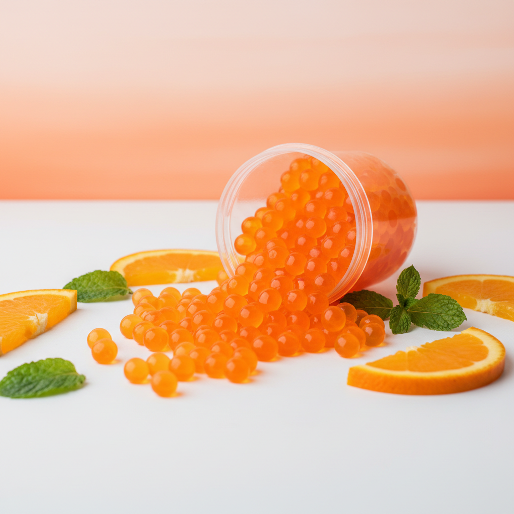 Orange Boba Flat Lay