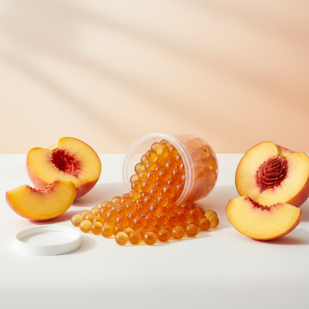 Peach Boba Flat Lay