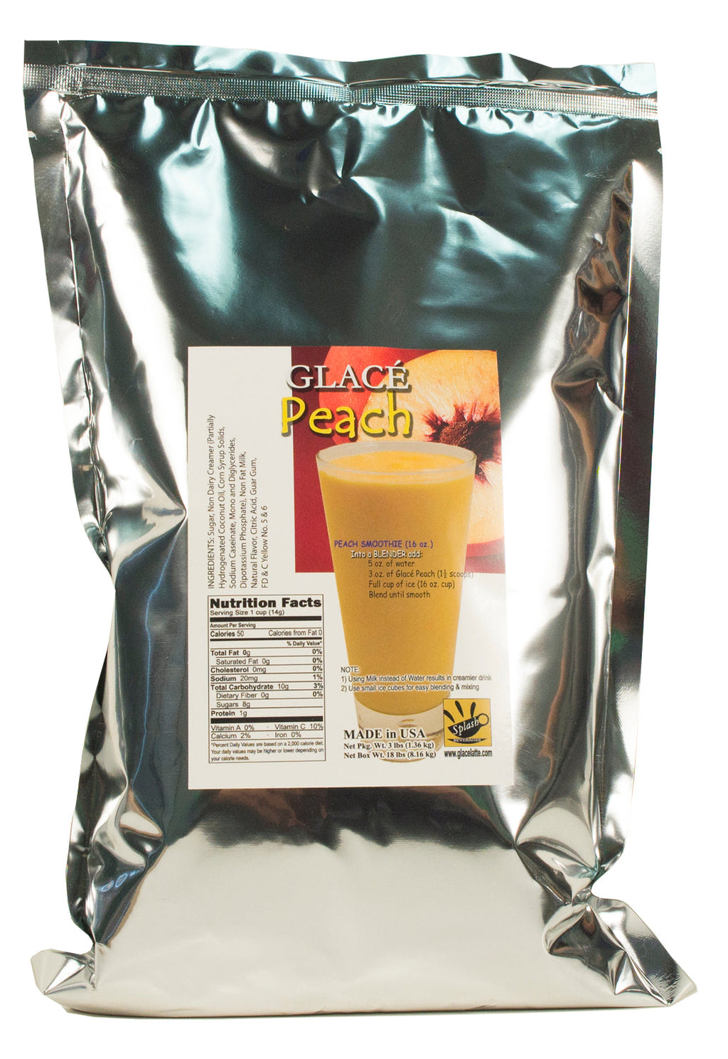 Peach 4-in-1 Bubble Tea, Latte & Frappe Mix | Fun Foods Canada
