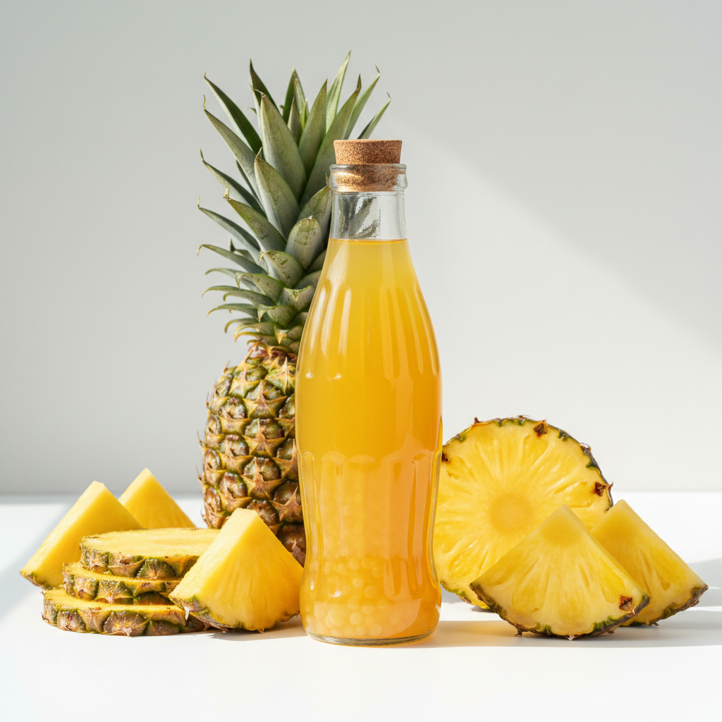 Pineapple Bubble Tea Syrup with Pineapple