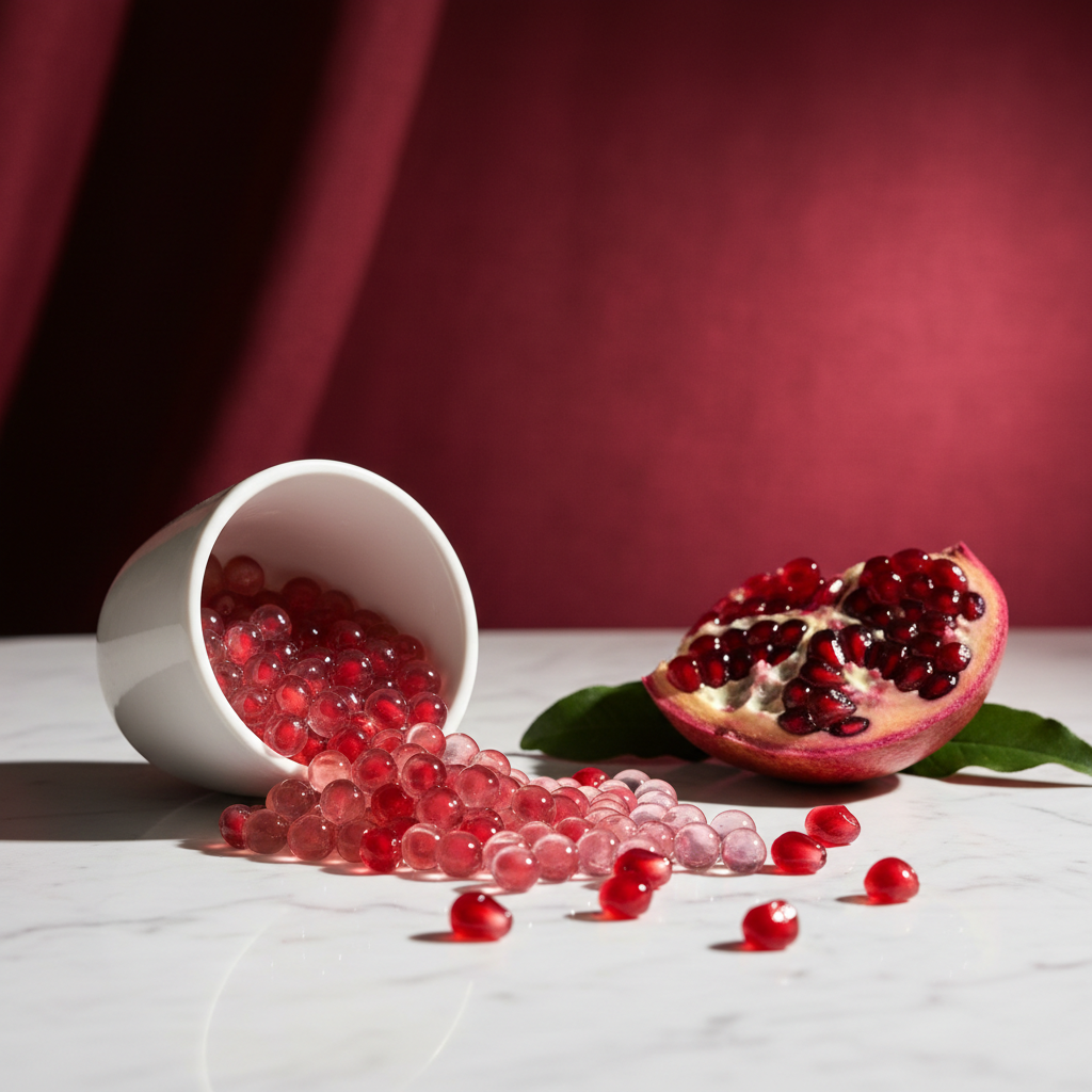Pomegranate Boba Flat Lay