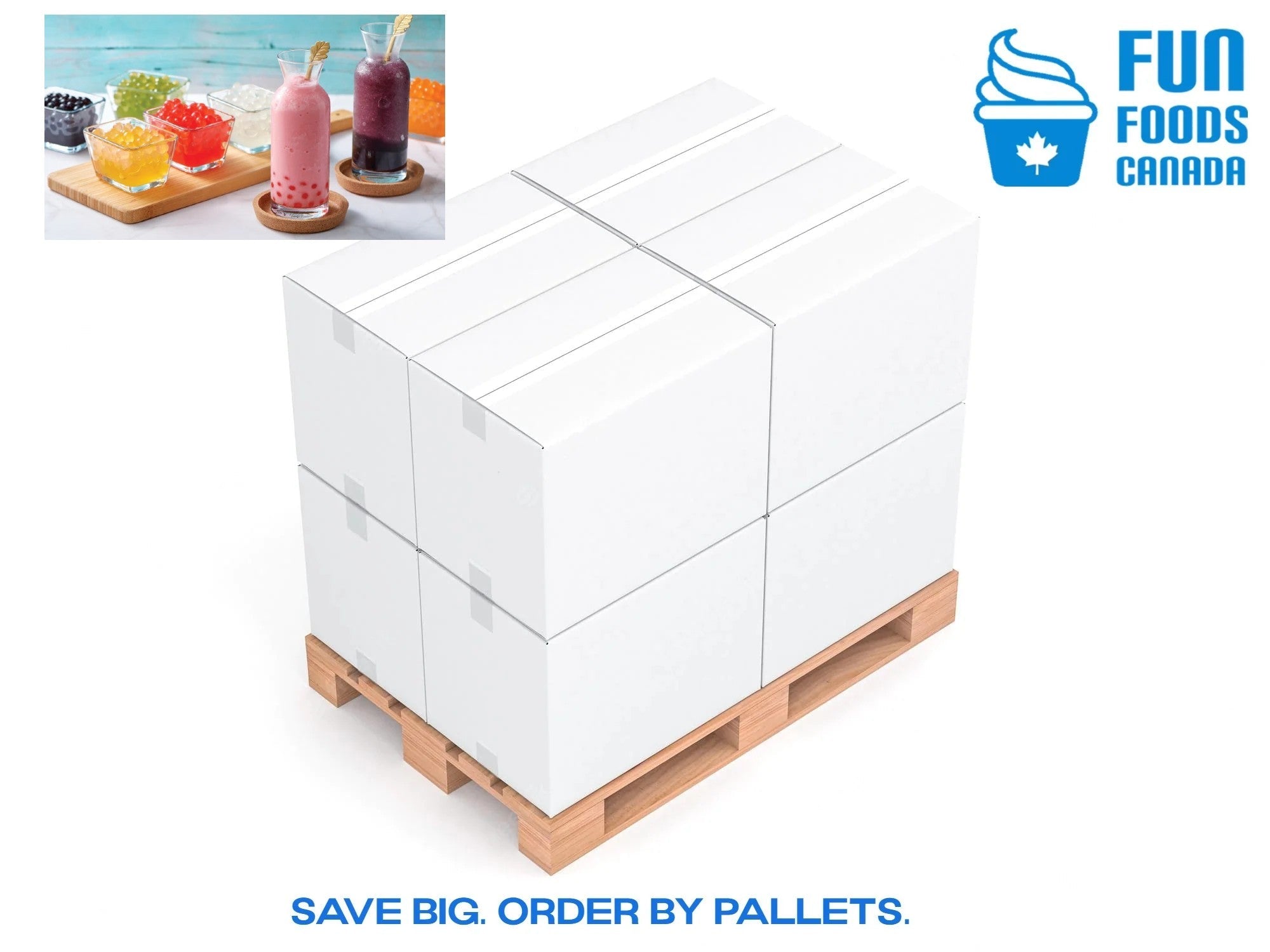 Blueberry Bursting Boba® | Popping Boba | 490g Mini Tub | 6 Mini Tubs Per Case | 60 Cases Per Pallet | Ships Free Within Canada on Orders Above CAD $199