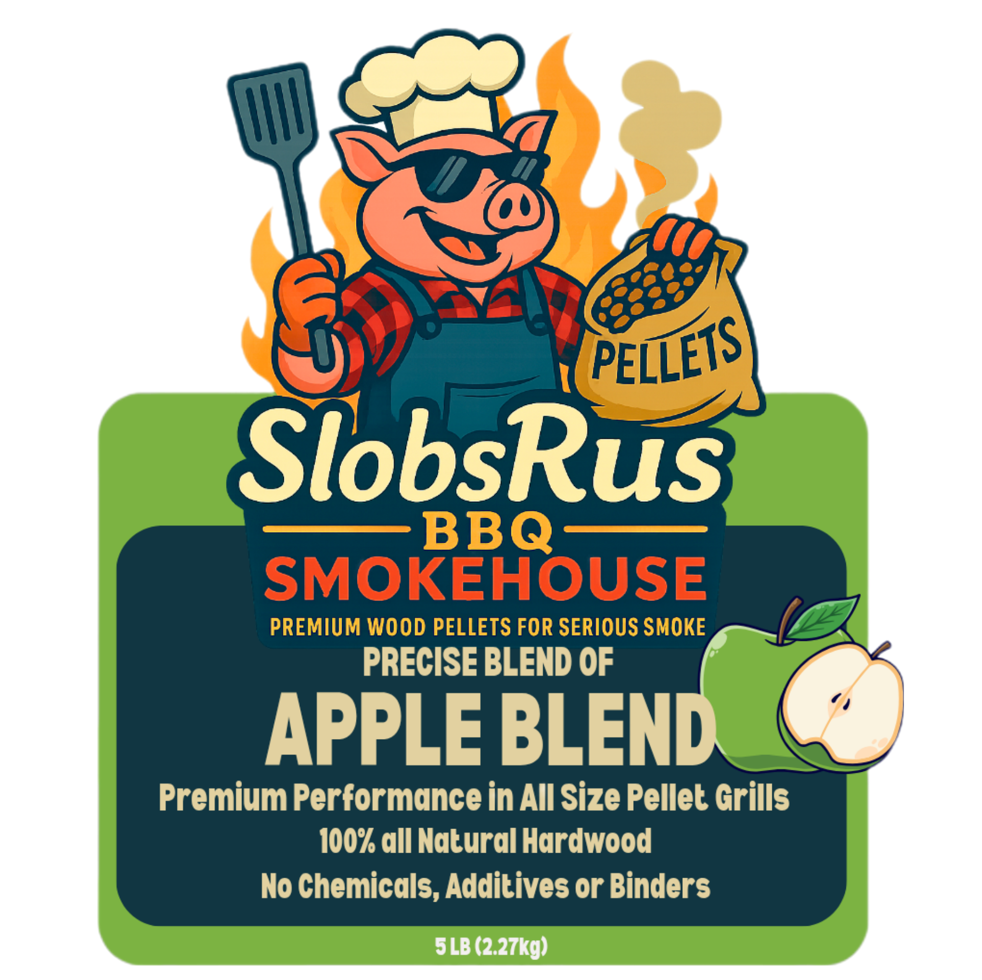SlobsRus BBQ Smokehouse Apple Blend Pellets, 5lbs