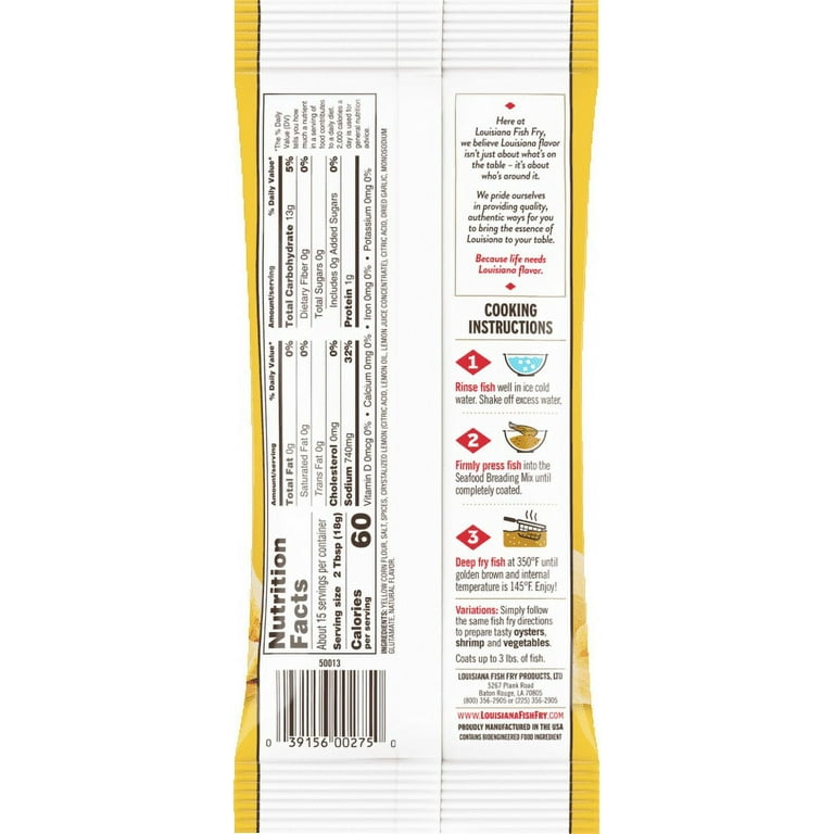 Louisiana New Orleans Style Crispy Fish Fry Coating Mix, 10 oz