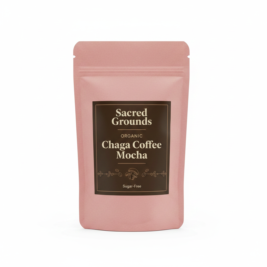 Sacred Grounds Chaga Coffee Mocha – clean white background
