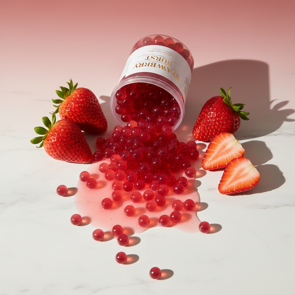Strawberry Boba Flat Lay