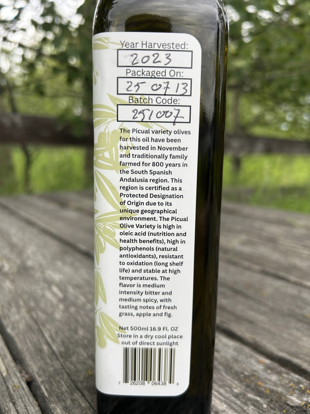 Olive Oil – Cold-Smoked Picual Extra Virgin - 500ml