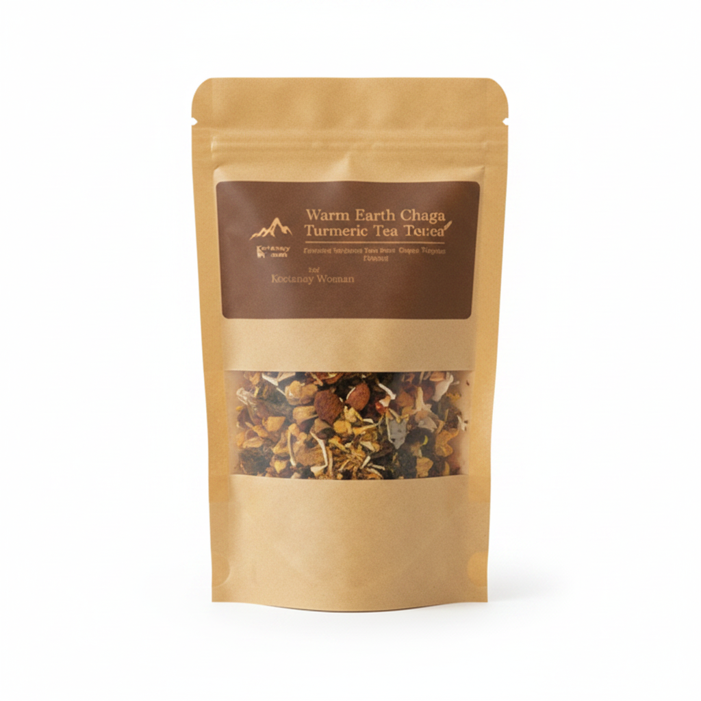 Warm Earth Chaga Turmeric Tea – clean white background