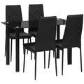 Adam Modern Space-Saving Dining Set for 4-Black