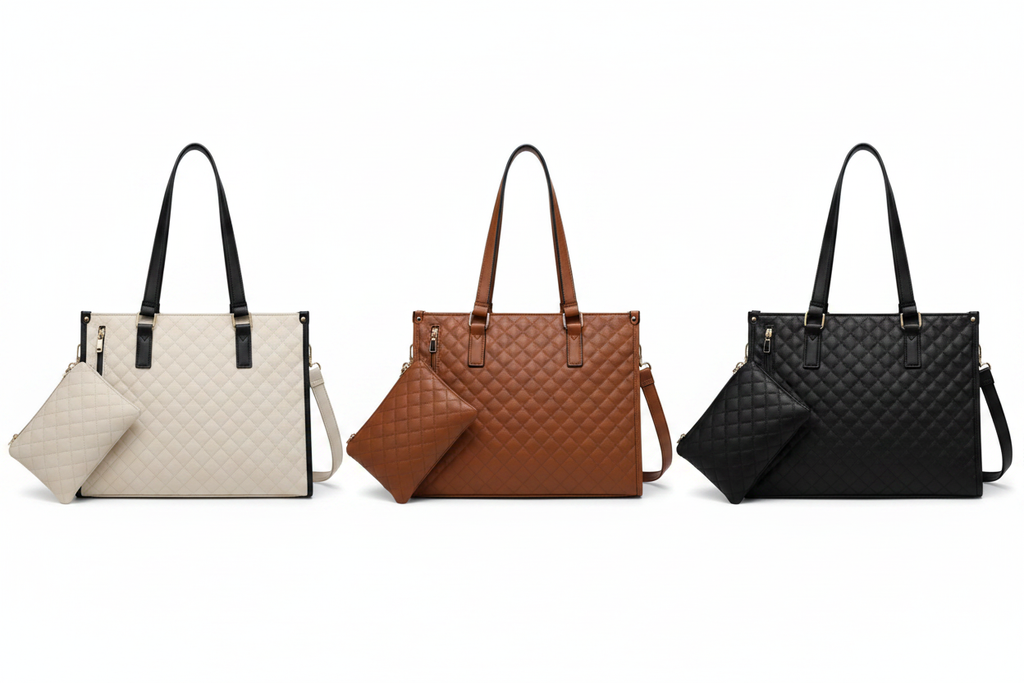 Women's Insulated Lunch Tote – 3 colour composite (beige, brown, black)